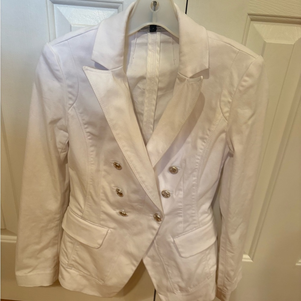 White House Black Market Off-White Double-Breasted Blazer